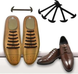 1Set Unisex Leather Shoes No Tie Elastic Silicone Shoe Laces (Set of 12 Pieces, 3 Sizes)-B0CR8NGBWJ