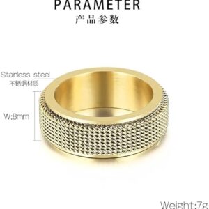 51pTFbnLgwL._AC_SX522_ 1PCs Trendy Waterproof Stainless Steel Metal Spinner Mesh Wedding Band Ring for Men Women Release Stress Gift Charm Jewelry-B0DQFPMQ6Q