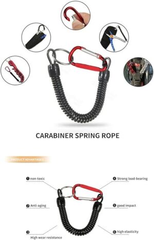 1Pcs Outdoor Tactical Lanyard Spring Rope Hiking Camping Fishing Anti-lost Phone Keychain Molle Backpack Attactment Spring Strap (Random Color)-B0DF6RB4J2