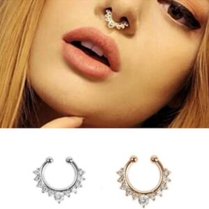 51qsqlVSXsL._AC_SX679_ New 1 Pc 1 PC Fake Piering Nose Ring for Women Clip Septum Rock Hip Hoop punk Crystal Body Jewelry Fake Perforation Nose Studs-B0F1T9W6BT