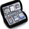 Memory Card Case – 28 Slot Micro SD, SDHC, SDXC, MMC, CF Holder & Organizer – Durable Leather Travel Storage (Brown)
