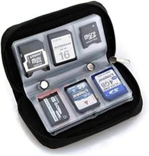 Memory Card Case – 28 Slot Micro SD, SDHC, SDXC, MMC, CF Holder & Organizer – Durable Leather Travel Storage (Brown)