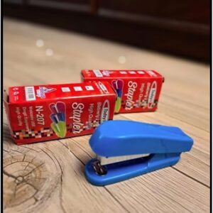 [1Pcs] Mini Stapler school supplies office stationery paper Clip Binding Binder N-207 10 CM Random Color + Free Staple Remover-B0DZFP66H2