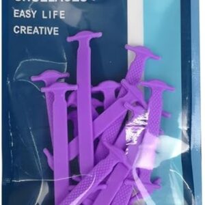 51sc+9fAcKL._AC_SY625_ (1) 14pcs/Lot Shoes Accessories Elastic Silicone Shoelaces Elastic Shoelace Creative Lazy Silicone Laces No Tie Rubber Lace (Purple)-B0DRX17Q1K