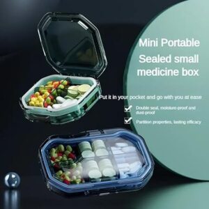 [1Pcs - Random Color ] 4/6 Grids Portable Pill Cases Organizer Container for Tablets Travel Pill Box with Seal Ring Sealed Organizer Container (Green, 4 grids)-B0F1DZRWKG