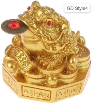 1Pcs Feng Shui Toad Money LUCKY Fortune Wealth Chinese Golden Frog Toad Coin Home Office Decoration Lucky Gifts Tabletop Ornaments (GD Style4)-B0CLH5DKRH