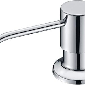 -Sink Soap Dispenser, Kitchen Soap Dispenser, Built in Desk Mount Liquid Lotion Kitchen Countertop Soap Dispenser, Large Capacity 17 OZ Bottle,Chrome-B0BSGQ26W5