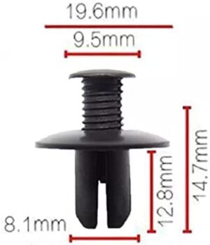 [25 Pcs] Car 8mm Hole Plastic Rivets Fastener Push Clip Black Auto Vehicle Door Trim Panel Retainer Fastener Clips-B0CKLWYQ5J