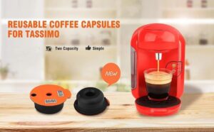 Reusable Coffee Capsules, Compatible with Bosch-s Tassimo Machines, Coffee Filter Refillable, Coffee Pods with Readable Barcode (230 ML)-B0F1C2HB3Z