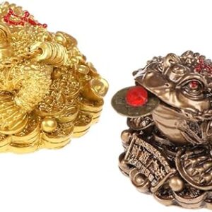 613vkR3HozL._AC_SX569_ 1Pcs Feng Shui Toad Money LUCKY Fortune Wealth Chinese Golden Frog Toad Coin Home Office Decoration Lucky Gifts Tabletop Ornaments (GD Style4)-B0CLH5DKRH