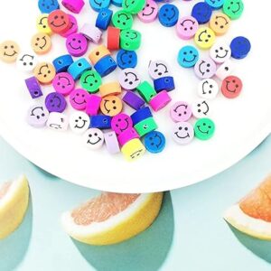 100 Pcs Mixed Colors Polymer Clay Smiley Face Spacer Beads, Assorted Happy Face Slice Beads for Women Girls Jewelry Making Handmade DIY Bracelet Necklace Hair Clip (Round Smiley)-B0F1DHVV4N