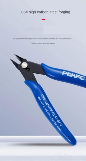1Pc Wire Cutter DIY Trimmer Diagonal Side Cutting Cable Nippers Red Blue Pliers Hand Mini Snips Flush Nipper Trimmer Hand Tools (Blue*Black)-B0DP1L1X98