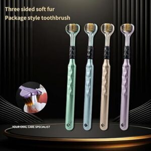 2Pcs Three Sided Soft Hair Toothbrush Adult Ultra Fine Soft Bristle Oral Care Toothbrush For Oral Health Clean-B0DYZ7B65F
