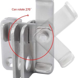 Door Silde Bolt,Gate Latch with Padlock Hole,Gate Latch Tiny Padlock Hasp,Stainless Steel Hardware Door Hasp Latch for Wooden Garden Gates Garden Fence,Brushed Finish (Right)-B0DVGW1BCC