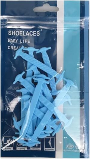 14pcs/Lot Shoes Accessories Elastic Silicone Shoelaces Elastic Shoelace Creative Lazy Silicone Laces No Tie Rubber Lace (Blue)-B0DRWXYQ6Z