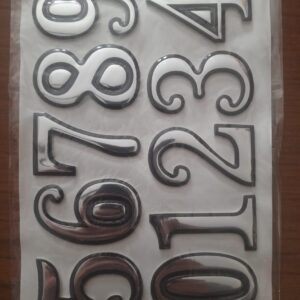 Numeral Door Plaque House Drawer Sign Plating Gate Digits 0 to 9 Number Tag Hotel Home Sticker Address Door Label (SilverXBlack)-B0DTM1SZ2F