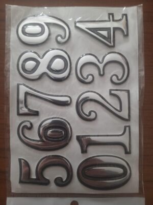Numeral Door Plaque House Drawer Sign Plating Gate Digits 0 to 9 Number Tag Hotel Home Sticker Address Door Label (SilverXBlack)-B0DTM1SZ2F