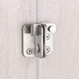 Door Silde Bolt,Gate Latch with Padlock Hole,Gate Latch Tiny Padlock Hasp,Stainless Steel Hardware Door Hasp Latch for Wooden Garden Gates Garden Fence,Brushed Finish (Right)-B0DVGW1BCC