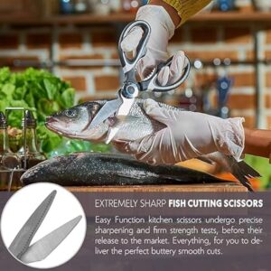 1PCs/Set - Kitchen Scissors Heavy Duty Scissors Utility Stainless Steel Scissor Multipurpose Sharp Scissor-Great for Vegetable, Fish, Bones, Nut, Meat, Turkey, Chicken, Flowers,-B0DSVSDWKR