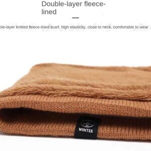 Soft Neck Warmer Winter Windproof Scarf Windproof Cold-proof Cashmere Winter Ring Scarf Plush Fashion-B0DYV5C625