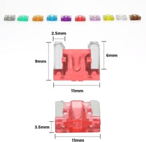 100pcs Car Truck Micro Blade Fuses 2A 3A 5A 7.5A 10A 15A 20A 25A 30A 35A AMP Mini Size Fuse Plastic Box Assortment with Clip-B0BZQSQH1G