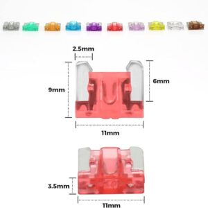 61RSARIjJGL._AC_SX569_ 50pcs Car Truck Micro Blade Fuses 2A 3A 5A 7.5A 10A 15A 20A 25A 30A 35A AMP Mini Size Fuse Plastic Box Assortment with Clip-B0BZQSP9W6