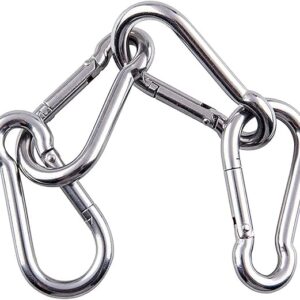 61SDH7vrecS._AC_SX569_ ANSIEDIO M4-M12 Carabiner Clip, Heavy Duty 304 Stainless Steel Spring Buckle Hook, Carabiner Keychain Clips for Outdoor, Camping, Hiking, Fishing (Not for Climbing)-B096XHF16B
