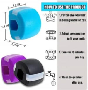 1pcs Fitness Jawline Exercise Stress Ball Face Jaw Exerciser Trainer Muscle Simulator for Cheekbones Trainer Jawliner Jaw Liner (Blue)-B0DYVQ1X3Z