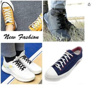 2 Pairs No Tie Elastic Shoelaces, Adjustable Elastic Running Shoe Laces Tieless Laces with Metal Buckles for Kids, Adults-B0B7CMJF7D