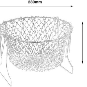 61W9hkrk2CL._AC_SX569_ Stainless Steel Foldable Steam Rinse Strain Fry French Chef Basket Magic Mesh Basket Strainer Net Kitchen Cooking Tools-B0F1Z5R4WL