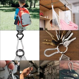 ANSIEDIO M4-M12 Carabiner Clip, Heavy Duty 304 Stainless Steel Spring Buckle Hook, Carabiner Keychain Clips for Outdoor, Camping, Hiking, Fishing (Not for Climbing)-B096XHF16B