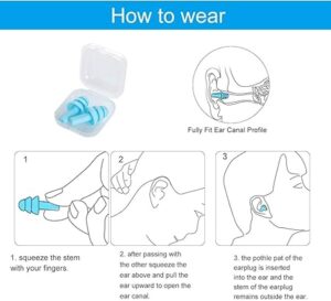 Medical Grade Soft Silicone Ear Plugs for Noise Reduction Sleeping Meditation Study Swimming Travel Earplugs Reusable (Pack of 3 Pairs) Random Color-B0F1H55SL6