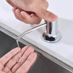 Sink Soap Dispenser, Stainless Steel Kitchen Soap Dispenser Liquid Soap Dispenser for Kitchen Sink, Large Bottle 300ml, Chrome-B0BXBK7VNH