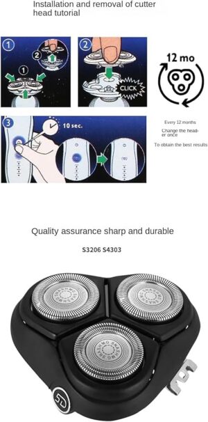 1pcs Suitable for Shaver Series 4000 3000 S4303 S3206s2305 Cutter Head Blade Head-B0DYZ8THZF