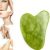 Gua Sha Stone,Jade Stone Massage Tool Guasha Tool for Scraping Facial and SPA Natural Jade Scraping Facial Tool Anti-Aging, Wrinkles, Puffiness (Heart)-B0DZTRLVNR