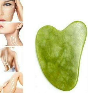 Gua Sha Stone,Jade Stone Massage Tool Guasha Tool for Scraping Facial and SPA Natural Jade Scraping Facial Tool Anti-Aging, Wrinkles, Puffiness (Double)-B0DZTS78P8