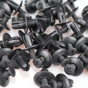 [25 Pcs] Car 8mm Hole Plastic Rivets Fastener Push Clip Black Auto Vehicle Door Trim Panel Retainer Fastener Clips-B0CKLWYQ5J