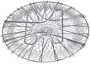 Stainless Steel Foldable Steam Rinse Strain Fry French Chef Basket Magic Mesh Basket Strainer Net Kitchen Cooking Tools-B0F1Z5R4WL