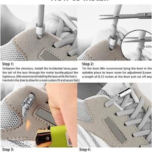 Long Life Elastic No Tie Shoe Laces For Adults,Kids,Elderly,System With Elastic Shoe Laces(2 Pairs), 02-black, X-Large-B0CCV2DRGB