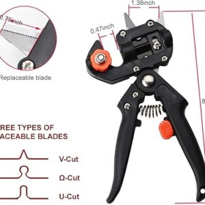 WINNER Plant Branch Twig Vine Fruit Tree Garden 3 Replaceable U Cut, V Cut Blades Grafting Pruning Cutting Tool Kit with 2 Cutter Points-B09C4ZKG6L
