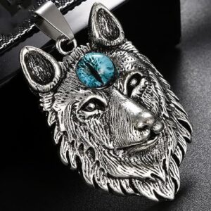 [1 PCs] Creative Tibetan Silver Norse Viking Wolf Head Pendants for Necklace Jewelry Designer Charms DIY Handmade Making Findings (FOX)-B0DR3HBXFZ