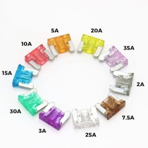 61i79xr2F-L._AC_SX569_ 50pcs Car Truck Micro Blade Fuses 2A 3A 5A 7.5A 10A 15A 20A 25A 30A 35A AMP Mini Size Fuse Plastic Box Assortment with Clip-B0BZQSP9W6