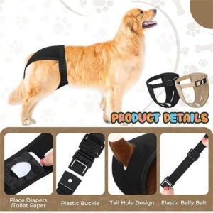 1Pcs Female Dog Nappies with 8 Sanitary Pad Adjustable Protective Trousers For in Heat Monthly Bleeding Physiological Washable Pants (Large)-B0DZ15KN88