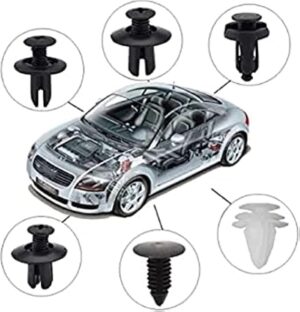 [25 Pcs] Car 8mm Hole Plastic Rivets Fastener Push Clip Black Auto Vehicle Door Trim Panel Retainer Fastener Clips-B0CKLWYQ5J