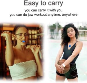 1pcs Fitness Jawline Exercise Stress Ball Face Jaw Exerciser Trainer Muscle Simulator for Cheekbones Trainer Jawliner Jaw Liner (Blue)-B0DYVQ1X3Z