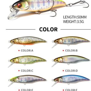 (3 pcs) Fishing 50mm 3.5g Swimbaits Bass Big Fish Crankbaits Fishing Lure Floating Wobblers for Pike Minnow Lure Fishing Tackle (Random)-B0C6JYD9DT