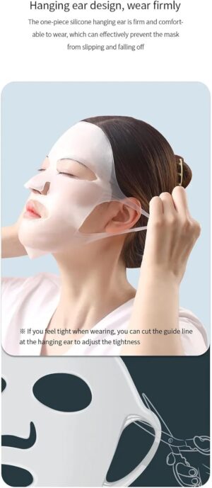 3D Silicone Mask Face Women Skin Care Tool Hanging Ear Face Mask Gel Sheet Reusable Lifting Anti Wrinkle Firming Ear Fixed Tools 1Pcs (White-S)-B0F1DWLBXM