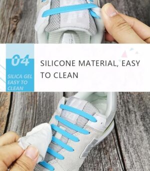 14pcs/Lot Shoes Accessories Elastic Silicone Shoelaces Elastic Shoelace Creative Lazy Silicone Laces No Tie Rubber Lace (Blue)-B0DRWXYQ6Z