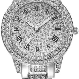 [ 1pcs -Rose Gold] Hot Fashion Women Luxury Diamond Watches Bracelet Ladies Quartz Watch Rose Gold, Silver, Golden as shown Womens Wristwatch Shiny Crystal Reloj Mujer-B0DZ9NLQQ9
