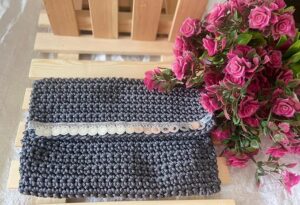 Handmade Crochet Portfied Bag - شنط بورتوفيه سيدات من الكورشيه صناعه يدوية (CO013E)-B0D7WZQLJ4
